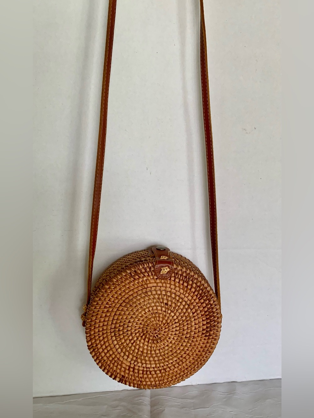 Rattan Crossbody Bali Bag Woven Circle Natural Shoulder Purse